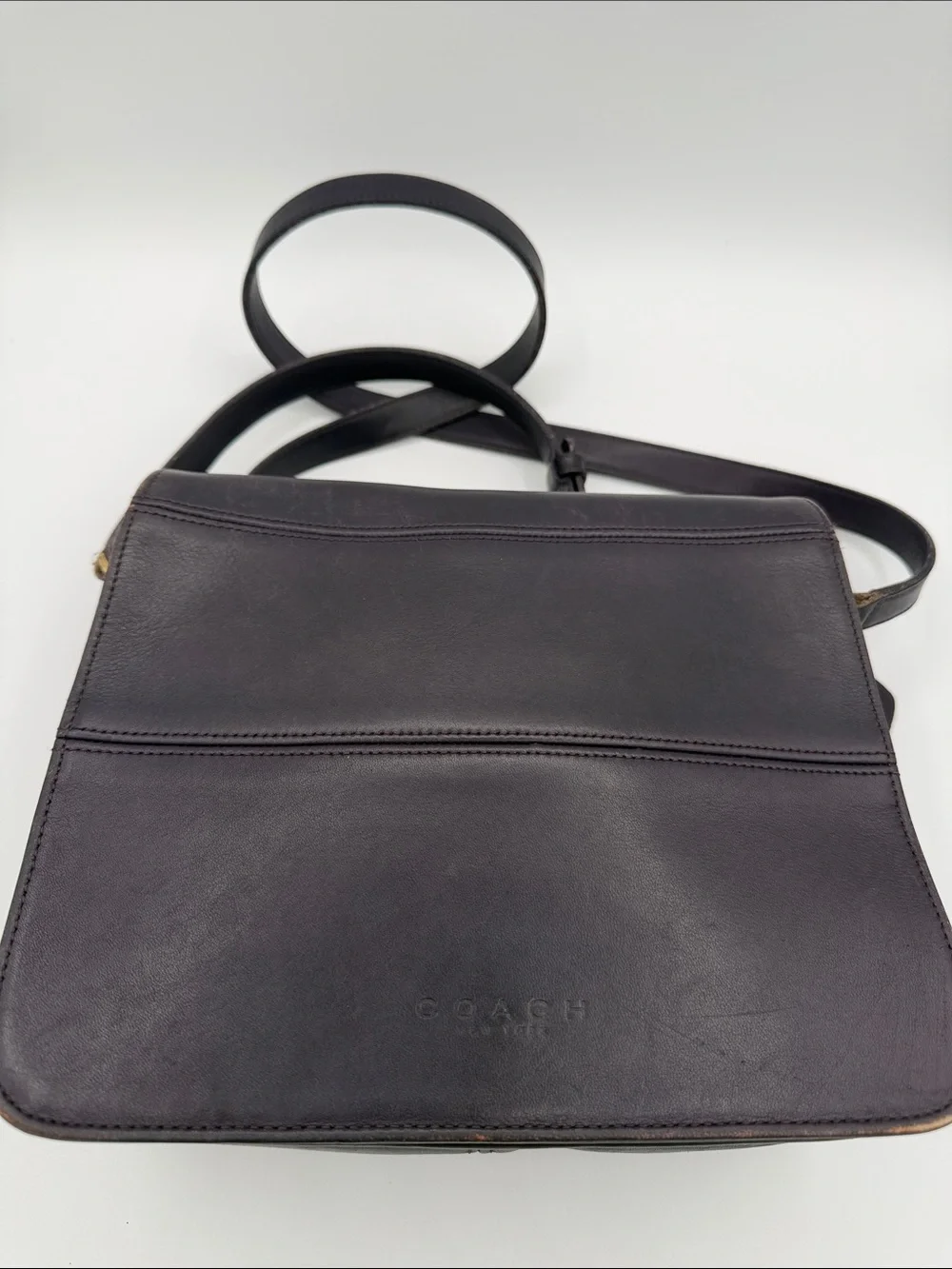 Coach Vintage Tribeca Leather Crossbody Bag Ink Purple